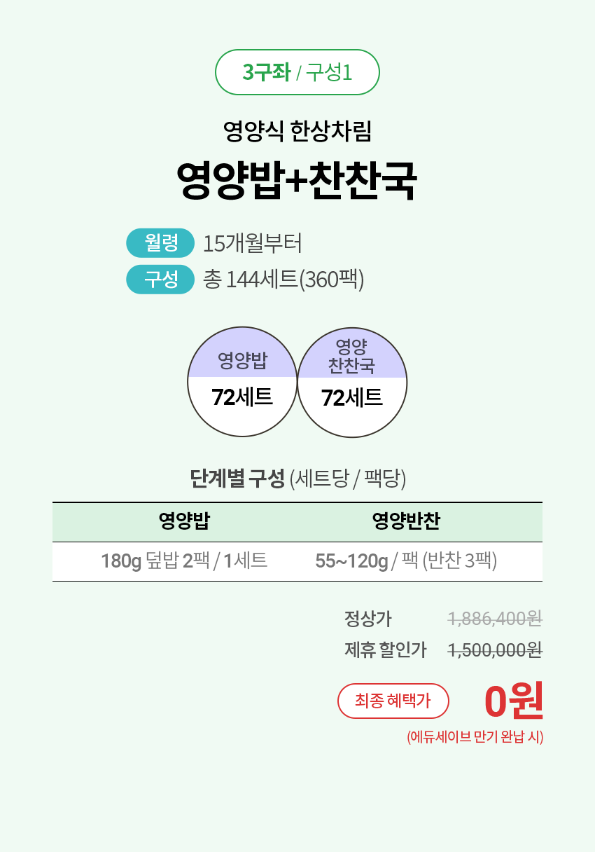 3구좌/구성1 : 영양식 한상차림 상세 설명