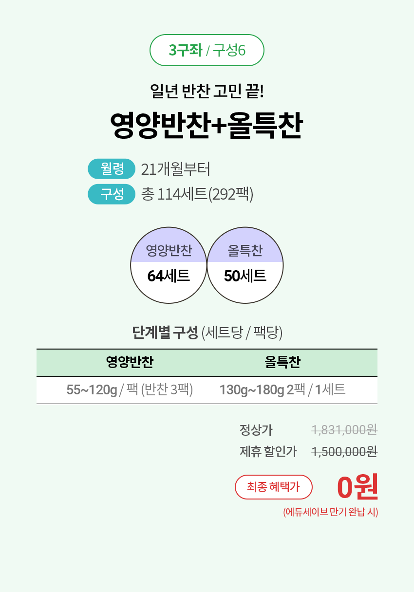 1구좌/구성6 : 일년 반찬 고민 끝!